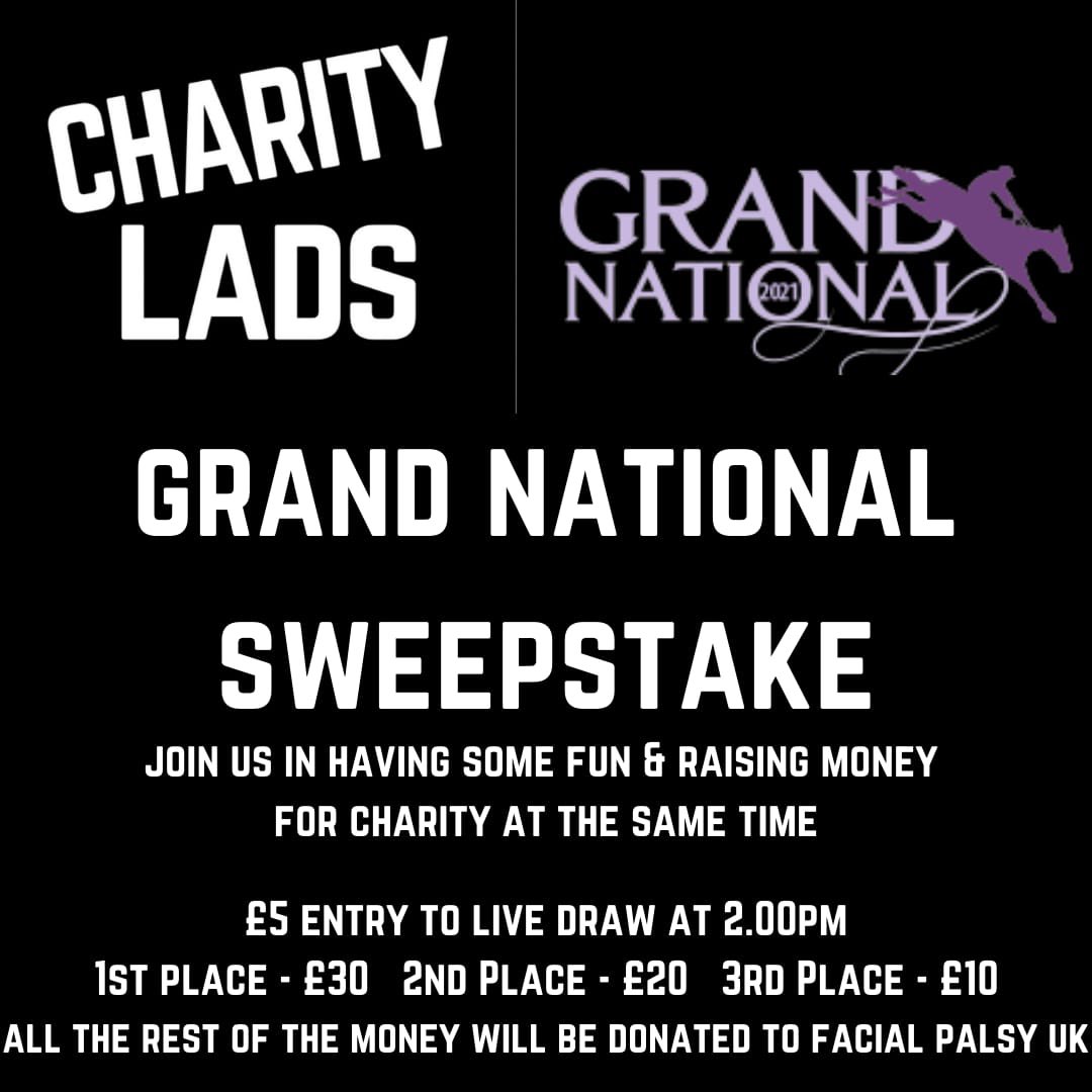 🚨 GRAND NATIONAL SWEEPSTAKE 🚨 please join us with a chance to win £30 (£20 2nd place, £10 3rd place with all other funds being donated to <a href="/facialpalsyuk/">Facial Palsy UK</a>) - please pay £5 to 51637030 60-14-03 and comment your ref here. Horses drawn at 4pm. We will tell you your pick afterwards.
