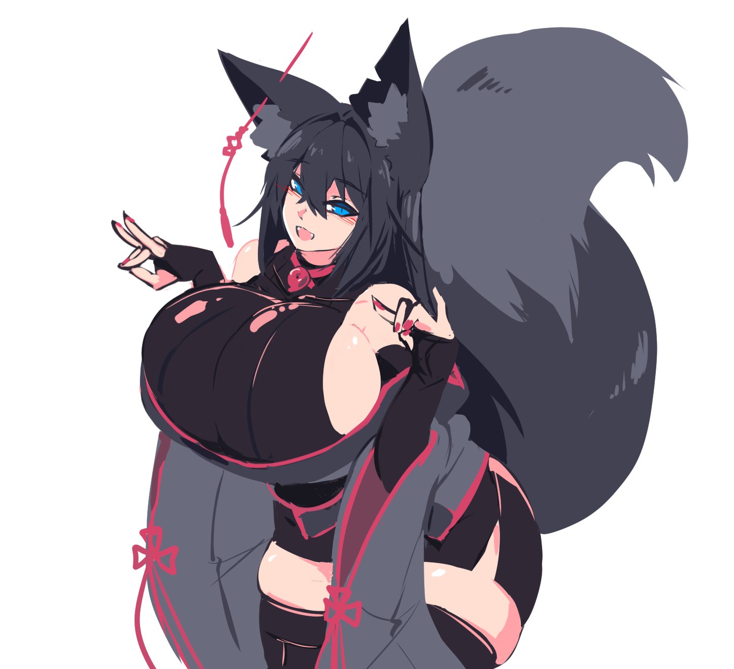 Кицунэ kiri чёрная