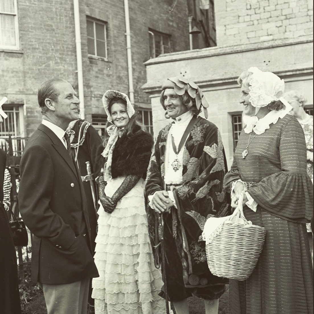 letsescapeuk's tweet photo. Sad to hear about the passing of Prince Philip. He made many visits to the Cotswolds during his life. Here he is at Cirencester Flower Festival in 1975. https://t.co/Q4UP9fKTiP