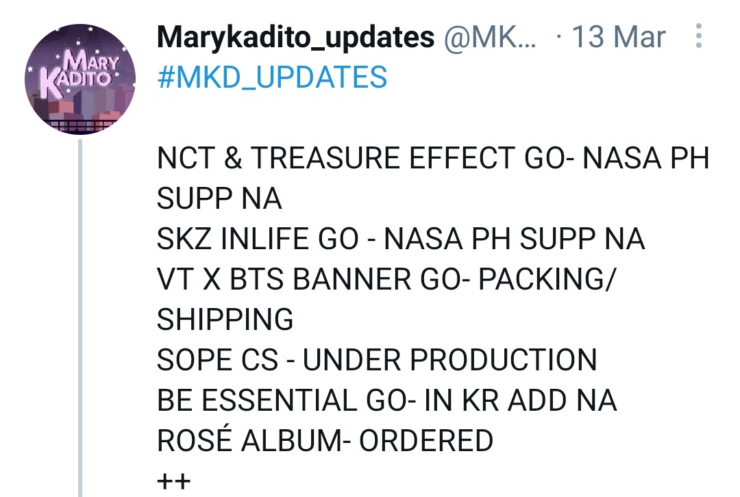 natatanggap na ng mga costumers ng ibang shop na nag host ng 'GO' para sa cse na ito and we taught na under production or late lang talaga ang sainyo so still we understand. March 13 is your last update about the sope cse (based ito sa update acc niyo) but its been a month but++