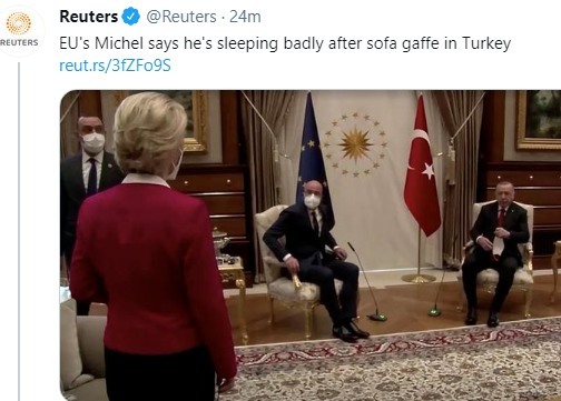 VanaT66's tweet photo. You had 3 options, dear President of the #EuropeanCounsil, whose semiotic power would have sent a clear message to the misogynist 'Sultan'. 🇪🇺 is not an aggressive power but, in cases like that, we expect our high rank representative to stand up against humiliation.
#vonderLeyen https://t.co/kduIwkEzMp