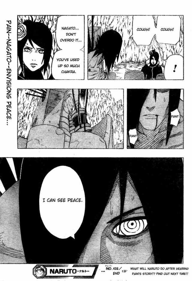 De plus Naruto ne donne pas d'arguments concrets à Nagato, il parle seulement de ses intentions que Nagato connaissait déjà au moins partiellement auparavant.
