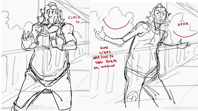 Open Close Pose
- those are vital poses for storyboarding to showing the acting of the character
- contrast between open a close poses creates visual interest. 