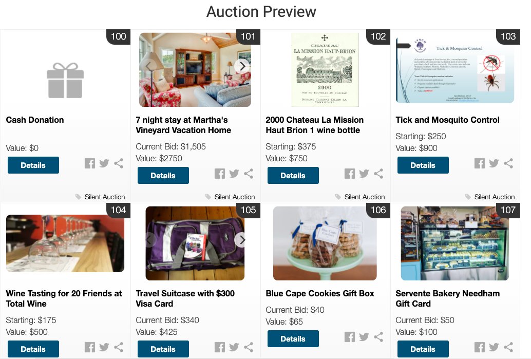 Things are heating up in our online auction!  Anyone can participate but it closes promptly at 9pm tonight.  Take a peek at some of the great deals that are still available here: neighbor.cbo.io