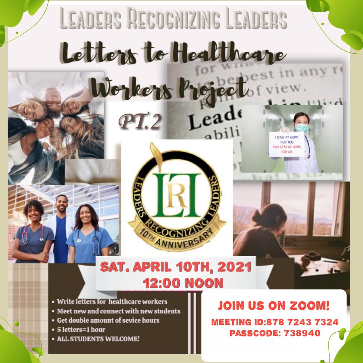 JoinLRL's tweet image. Hello Volunteers!! Come to the meeting today at 12 pm. We will be writing letters to healthcare workers. See you guys there!!!
#SupportYouthLeadership 
#healthcare 
#MentorsGoVirtual
 #LRLVirtual
 #LeadersRecgonizingLeaders
 #LeadersGoVirtual 
#LRLGYL 
#LRLConference