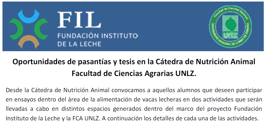 Twitter es servicio!!! Oportunidad de trabajar en dos ensayos, uno en sensores de actividad, el otro en emisiones de metano, en ambos casos en producción de leche! interesados rpalladi@agro.uba.ar