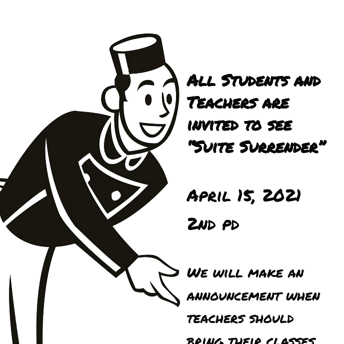 Teacher_Stubbs's tweet photo. Beyond excited to have a school wide @SintonPirates performance of #oap2021
Thank you to @playscripts for working with us this season!
#SuiteSurrender #SintonTheatre
#DramaLlamas https://t.co/xwubLtyP8n