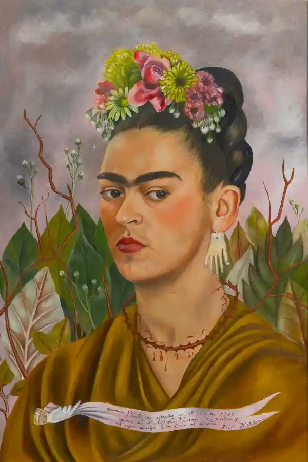 'self-portrait' (1940) by frida kahlo-once again color palette limitations are a hindrance