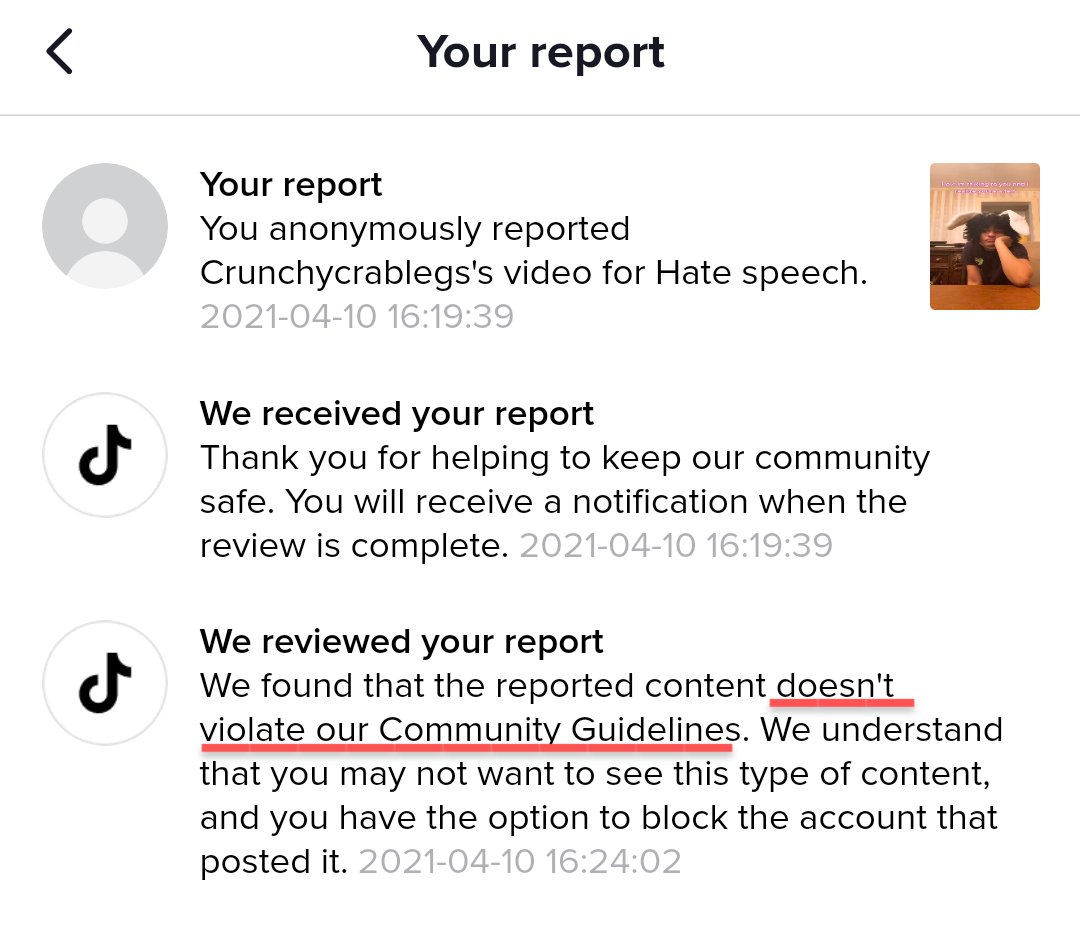 TikTok don't take incitement to violence very seriously.In fact, they don't even seem to recognise it.Any advice on why that is  @TikTokSupport ? 