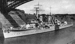 The German light cruiser Königsberg arrived in Bergen on 8/4/40 as part of the German invasion of Norway as part of Task force 3 along with Köln (her sister), the training ship Bremse, two destroyers & five E-boats supported by a depot ship & auxiliaries Schiff 9 & 18