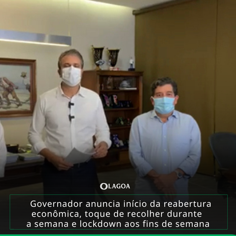 Olagoace's tweet photo. O governador Camilo Santana anunciou, nesta sábado (10), por meio das redes sociais, que o processo de retomada da economia cearense iniciará na segunda-feira (12). 

#olagoa https://t.co/eI3N1vZuZ8