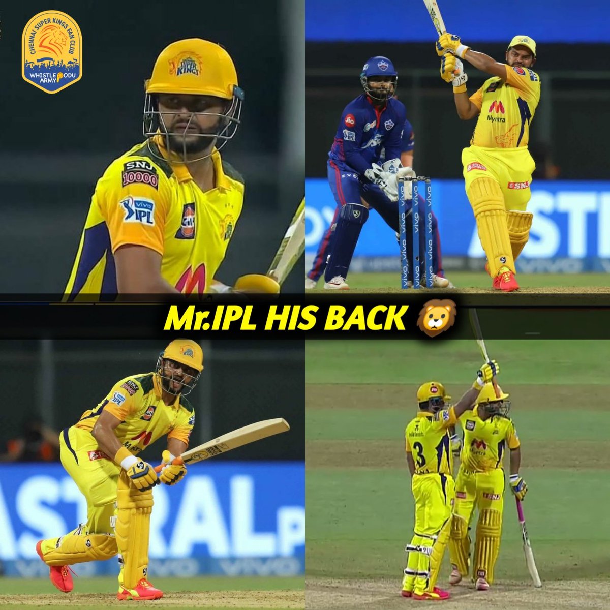 Suryakumarfanp1's tweet photo. Welcome back, Mr IPL - 50* from just 32 balls including 3 fours and 4 sixes. What a knock, Raina. #IPL2021
#SureshRaina 
#IPL https://t.co/SSBxmbaxvb