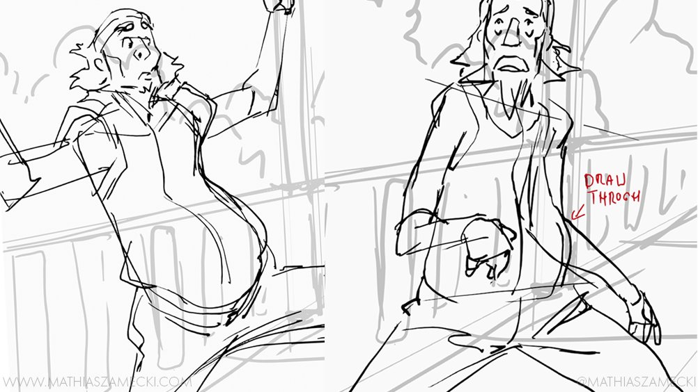 Draw Through Shape-Animation screencaps are great to study, but imho storyboards are better because of the nature of their crudeness.-we can see some of the “scaffolding” of the drawing and thinking process that evaporates in the inking process of 2d animation production