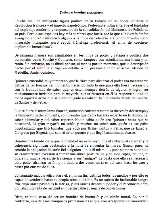 ManuelVillaMe's tweet photo. Daniel Quintero: todo un hombre tenebroso. https://t.co/v26eWU5ZaK