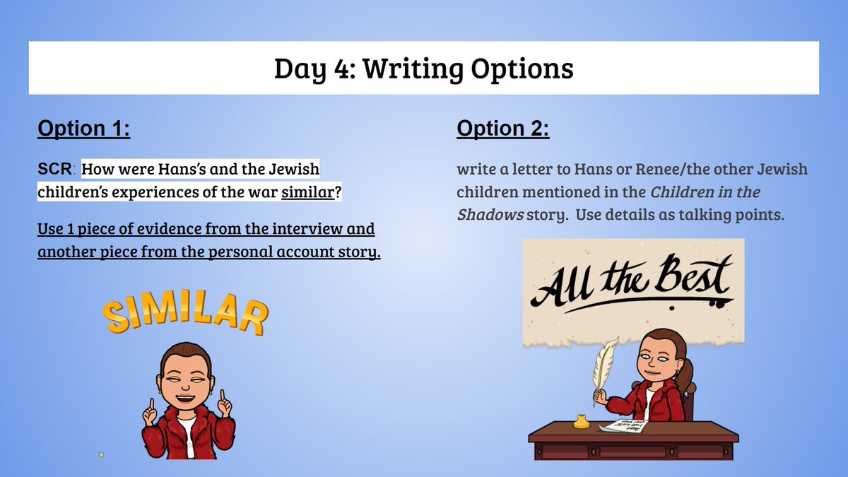MissSmithLMS's tweet photo. Celebrated #HolocaustRemembranceDay this week w/ a variety of activities & different perspectives! We learned about the children (German and Jewish) of war and what they went through during that horrific time in our history. @Liberty_WO @woschools @ReadWorks #woreads #wowrites https://t.co/G7p3fewhO0