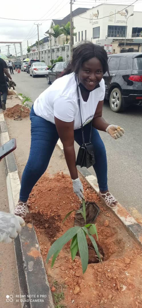 TundeLukmanAni's tweet image. Magodo Residents and .@SustyVibes volunteers taking #ClimateAction with #communitrees