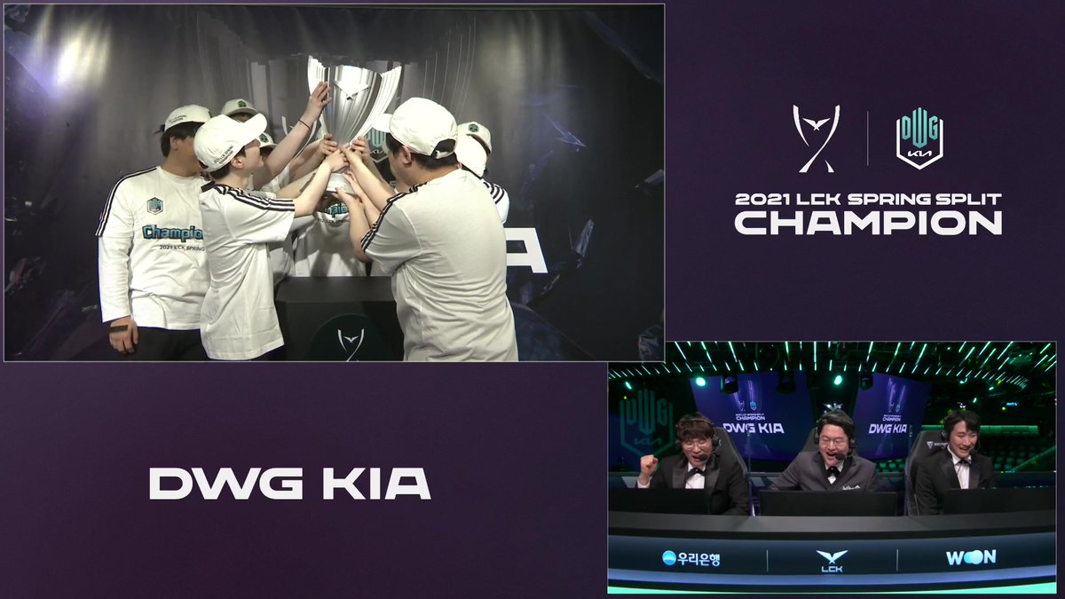 KeSPAen's tweet photo. [2021 #LCK Spring] Congratulations to @DWGKIA, the 🏆 CHAMPION of 2021 #LCK Spring Split! 🎉 https://t.co/3LvDjSgXer
