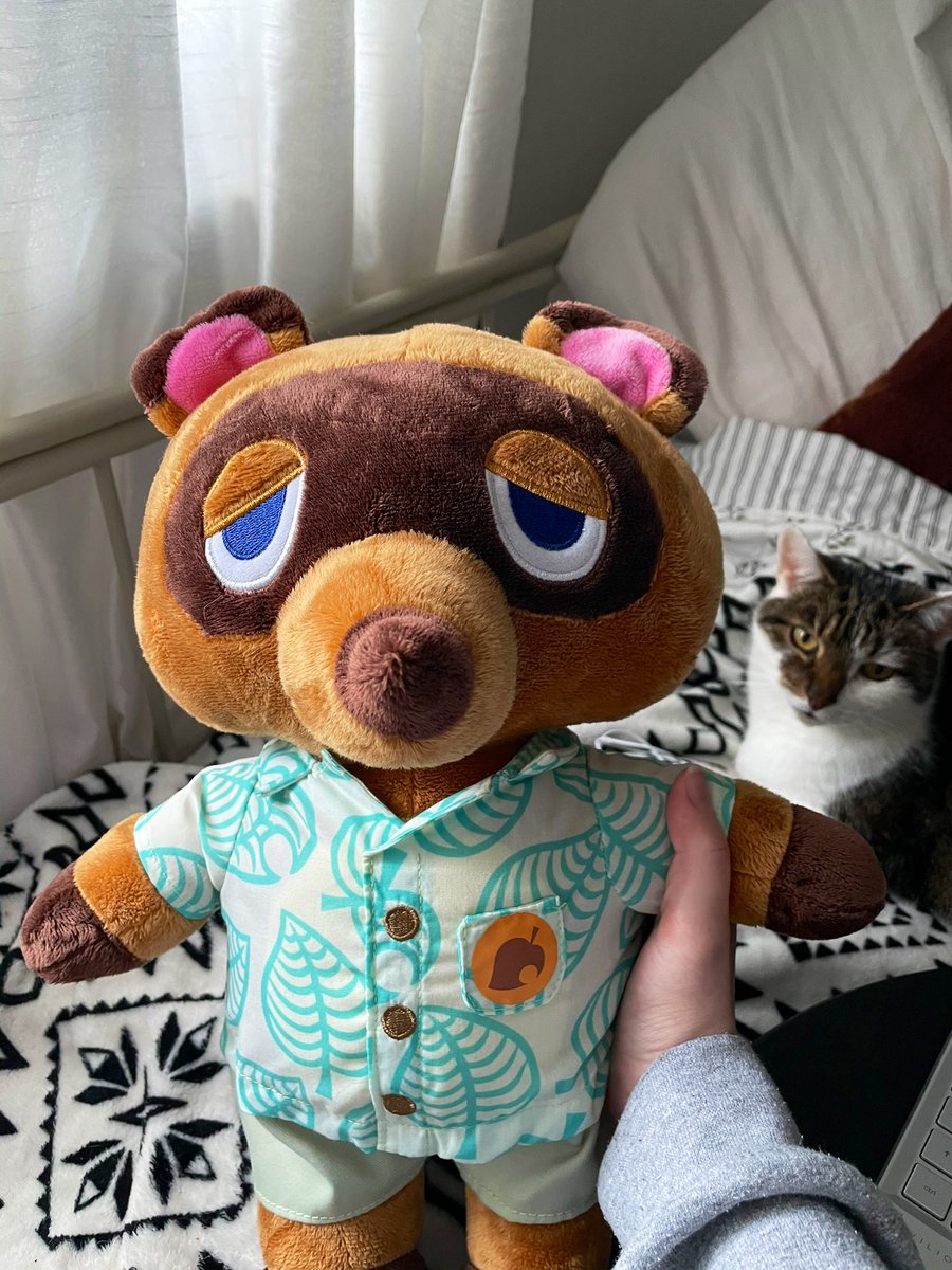 my tom nook bab came and he’s so fucking ugly i love it so much 🦝😻