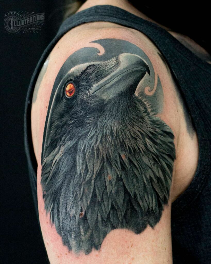 illustrationst1's tweet photo. Da hat unser Misha mal wieder einen rausgehauen! 🔥 Was meint ihr?

Artist: @misha_r_tat2 

#livingillustrationstattoo #realistictattoo #inked #tattoo #colortattoo #tattooart #animaltattoo #ink #tattooartist #raventattoo https://t.co/TCMFnDNdk7