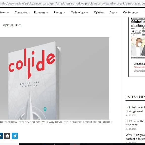 CollideCentral's tweet photo. C O L L I D E : GPS for the New Generation 

Its on today's Business Day News paper. Go grab and copy.

Don't forget to click the link on our bio to get a copy of C O L L I D E.

#mosesidamichaels #collidegps #collide #selfhelpbooks #motivationalbooks #motivationalsaturday https://t.co/kAW0qJAjtK