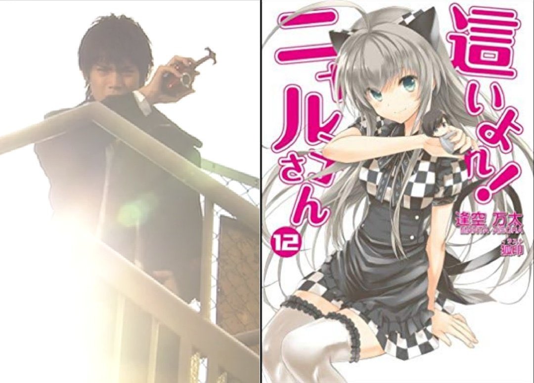 無双竜機ボルグレス バーズ 這いよれ ニャル子さんの表紙の仮面ライダー変身ポーズオマージュは良いぞ 元にした作品とそのオマージュを貼る T Co Q0hy5kyzgg Twitter