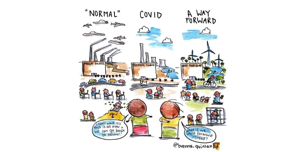 'Normal' = #climatecrisis & #biodiversitycrisis, existential threats. Normal was unjust, eg #environmentalinjustice & #globalclimateinjustice.

But yet many people 'can't wait for things to return to normal' after #COVID.

We must help them see that we must go forward, not back.