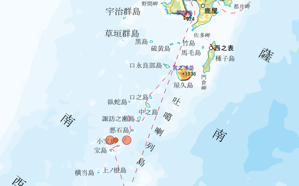 井上恭子 トカラ列島近海の地震 10日7時7分頃の地震 M5 2 と10日16時36分頃の地震 M5 0 T Co Fucxs2nadz 地理院地図使用 淡色と標準