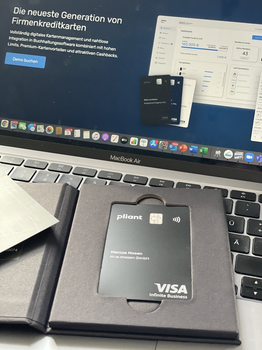 #Digitalisierung und #DigitalPayment fängt schon mal mit einer grenzenlos schönen Karte an - auch im business.😉#infinite #business von ⁦<a href="/paypliant/">Pliant</a>⁩ ⁦<a href="/Visa_DE/">Visa Deutschland</a>⁩ 👍🏽