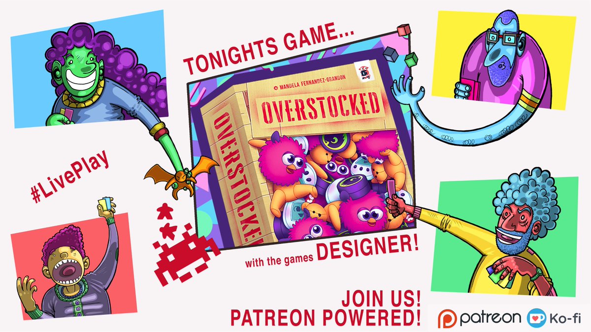 InGameUK_2097's tweet photo. Tonight's #PlaytestBroadcast is filled with 90s Toy GOODNESS! #OverStocked #BoardGame designed by @playforkeeps19. Join us with designer Paul live tonight via @TabletopSim. 🎲

7.30pm BST 🤩 STREAM >>
#YouTube >> https://t.co/lxPhgdBPyB
~~~
#TabletopGames #BoardGameDesigner ⭐ https://t.co/SyqhE31OJu