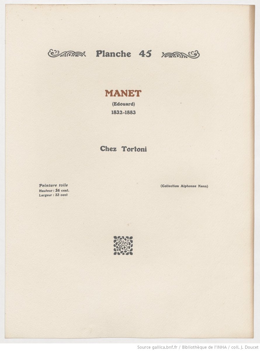 When Gardner bought the painting in 1922, it was the only Manet for sale in Kélékian's catalogue, and was called simply 'Chez Tortoni.' No model ID. (full document here:  https://gallica.bnf.fr/ark:/12148/bpt6k6262131v)