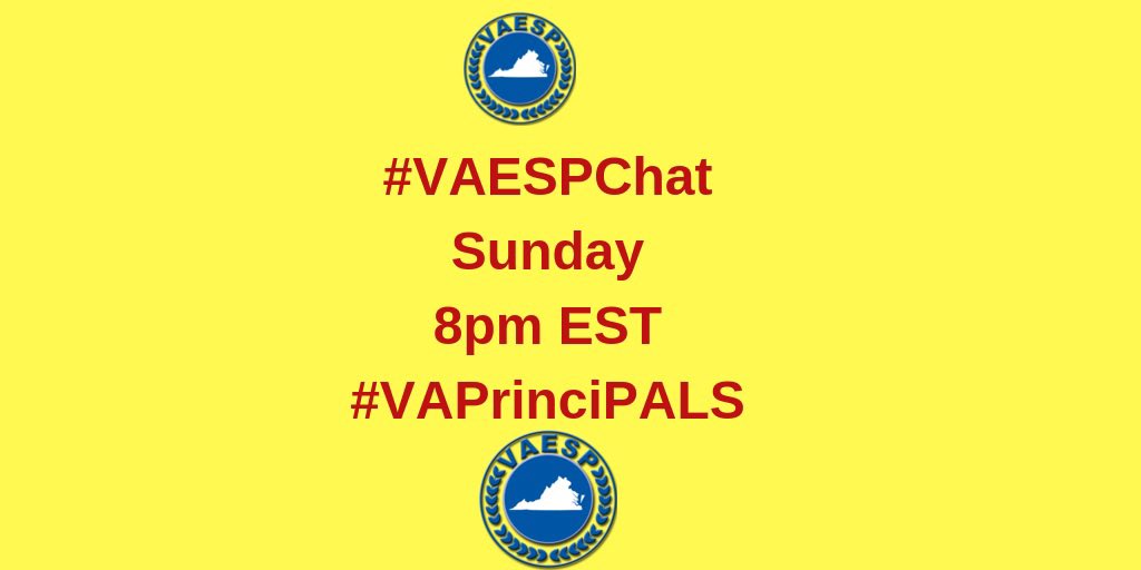 #VAESPChat is back. This Sunday at 8pm EST. Our guest moderator will be <a href="/CongerCasey/">Casey Conger</a>. Topic: Navigating change amid a global pandemic <a href="/Kverhapp/">Kathy Verhappen</a> <a href="/djkarrick1/">Diane Karrick</a> <a href="/j_kaps07/">Jonelle Kapsalos</a> <a href="/Kim_Rygas/">Kim Rygas</a> <a href="/heather_keal/">Heather L. Keal</a> <a href="/kvallartapena44/">Dr. KPena</a> <a href="/LKapuchuck/">Leslie Kapuchuck, Ed.D.</a> @KirkLeadLearner <a href="/carterforva/">Lee 'the J stands for Jrinking Water' Carter</a> <a href="/markrendell31/">mark rendell</a> <a href="/MarkMustangs/">Mark Mahalchick</a>