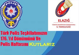 TÜRK POLİS TEŞKİLATI'NIN  176. KURULUŞ YILINI ve 10 NİSAN POLİS BAYRAMINI   KUTLUYOR.
ŞEHİT POLİSLERİMİZE RAHMET GAZİLERİMİZE  ŞİFA VE  SAĞLIKLI UZUN ÖMÜRLER DİLİYORUZ .