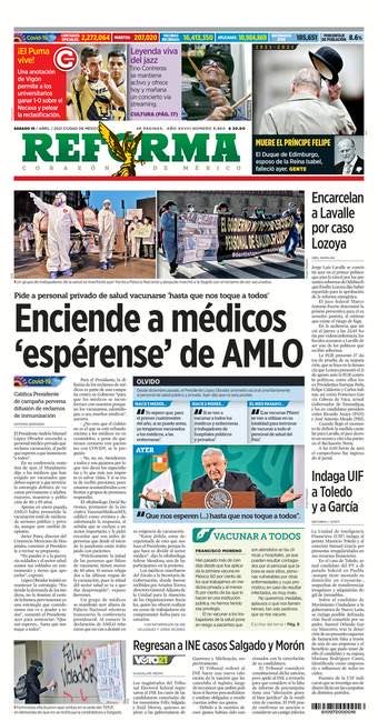 VICTORIA_BRANDA's tweet photo. Primera - 10 de Abr. - Vía @reforma
Vergüenza y tristeza de este “presidente Mexicano” :( https://t.co/j3tA0qmRrY