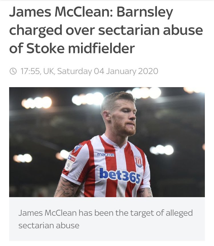 McClean had it at grounds he played at.With Tannoy announcer stating ‘racist chanting is affecting the game and will not be tolerated’.