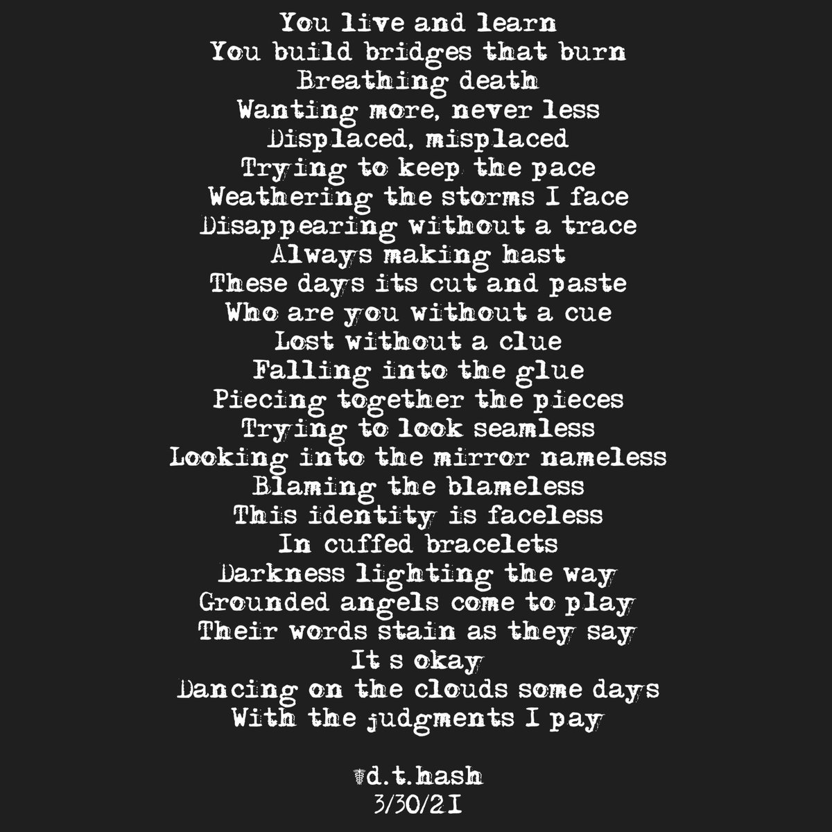 DT_Hash's tweet photo. J.A.D.E.
#dthash #writer #poetry https://t.co/Ft0Jl8ElHW
