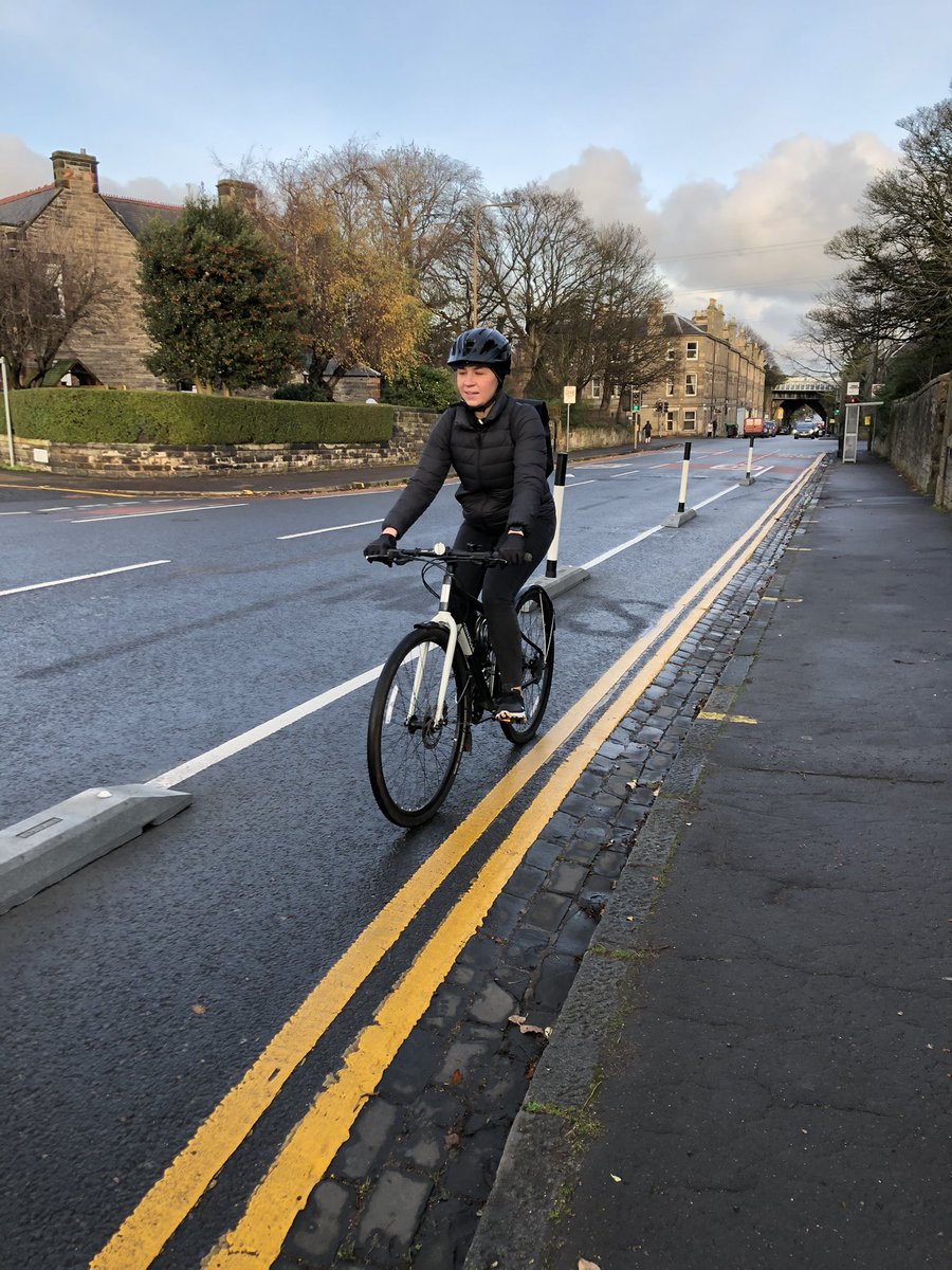 Just came through Holyrood Park (traffic free wkd) onto Duddingston Rd West ( #spacesforpeople infra going in and 20mph signs ) and onto the  #spacesforpeople protected  lanes on Duddingston Rd & almost cried. This is progress - thank you  @lmacinnessnp 