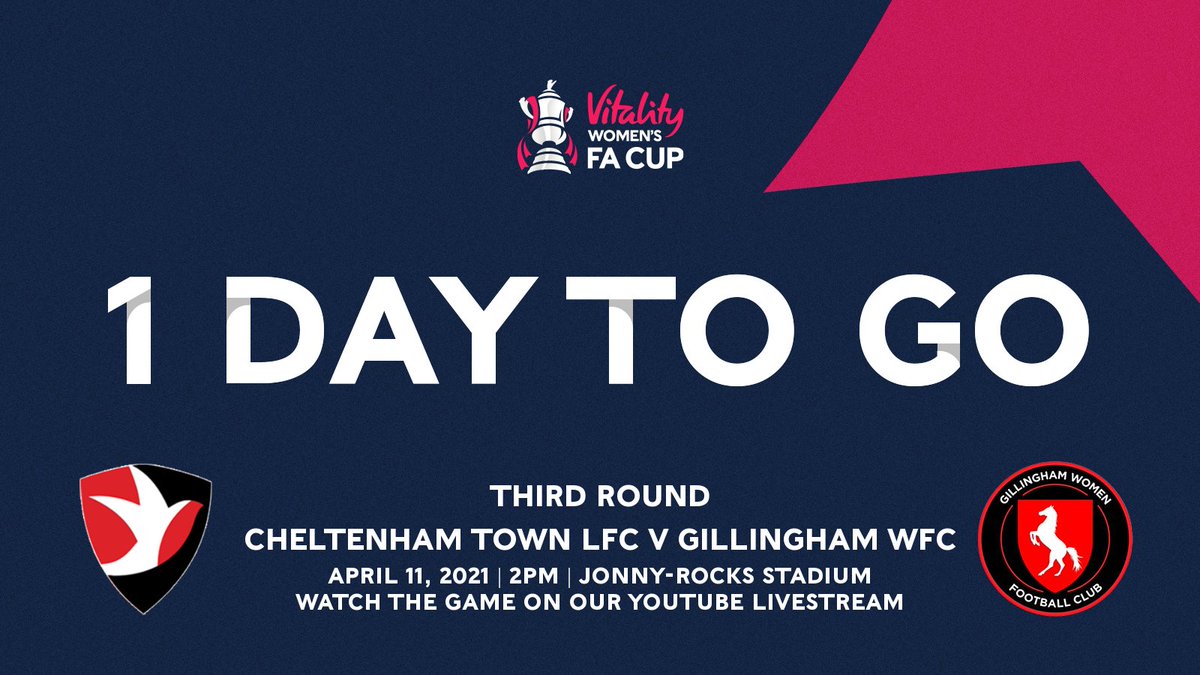 🎥 Watch tomorrow’s @VitalityWFACup game FREE on our YouTube page!

👉 youtu.be/euMHTO7lPHA

We host Gillingham Women at the Jonny-Rocks Stadium, with a 2pm kick-off.