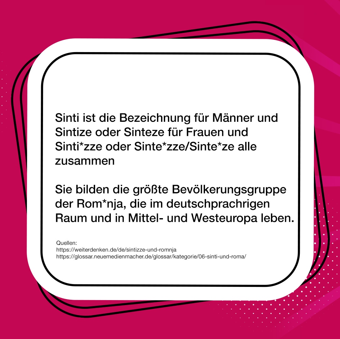 #Sinti und #Roma ist die offizielle Bezeichnung der Bevölkerungsgruppe. Doch Sinti*zze und Rom*nja ist inklusiver und meint alle Gruppen weltweit.

#machtFM #M8FM #DrMachtTeam #WusstestDuSchon #Wissen #WissenToGo 
#StandWithRoma #sintiundroma #gesellschaft #Antiziganismus