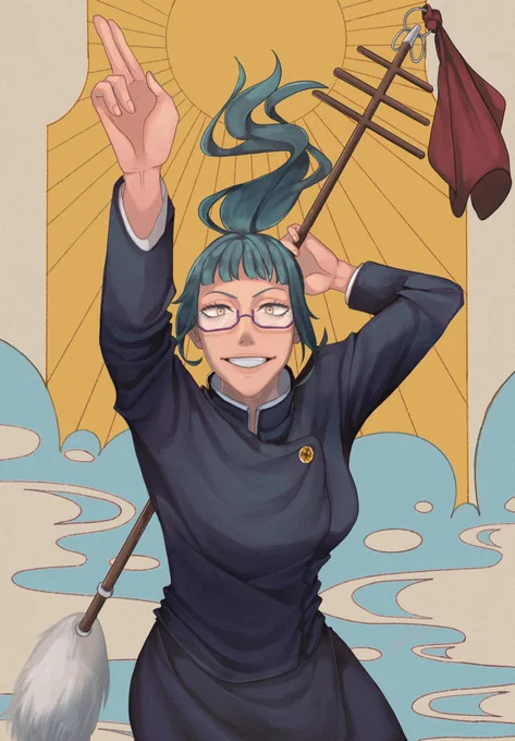 Maki Zenin - The Hierophant, for jjk tarot card fun collaboration ✨
.
#makizenin #jujutsukaisen #呪術廻戦 #禪院真希 #イラスト https://t.co/7O8YoqC0bd 