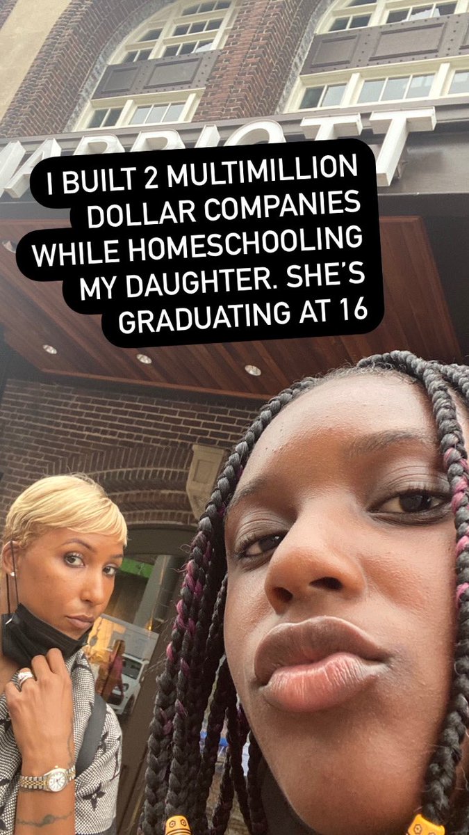 THEDawnDickson's tweet photo. I decided to take my daughter out of traditional school at age 7 to embark on our homeschool/unschooling journey. Best decision I’ve made! She’s graduating at 16 and headed to college. I homeschooled all while building 2 multimillion dollar companies. https://t.co/Tts6iYk45n