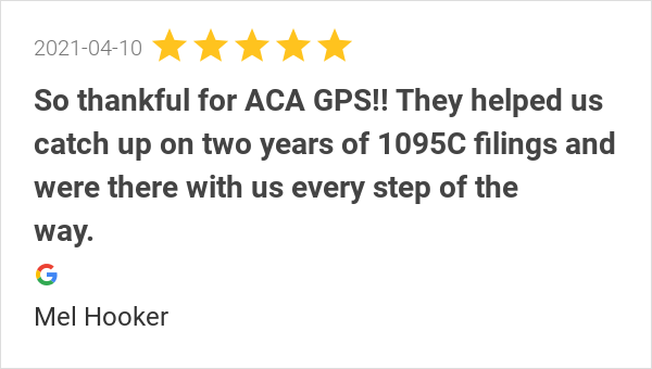 ACA_GPS's tweet photo. New 5.0-star Review: "So thankful for ACA GPS!! They helped us catch up on two years of 1095C filings and were... https://t.co/fbe6o2bzgU
