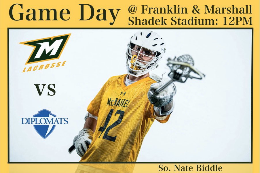 Game Day. @ Franklin &amp; Marshall. 12:00 PM. Make sure to tune in on the stream. #rollterror #together