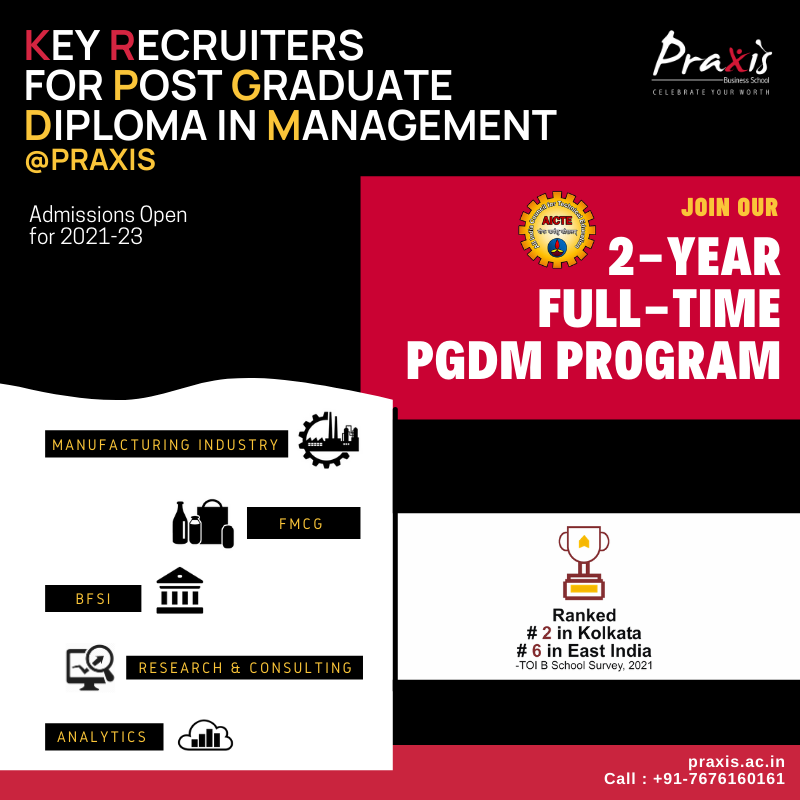 Praxis_Tweets's tweet image. At Praxis Business School, our students are working in several reputed manufacturing, FMCG, BFSI, research and consulting companies across the globe. Visit us to know more: praxis.ac.in  Call: 91 7676160161
#praxisbusinessschool #jobindustry #companies #fmcg #jobs