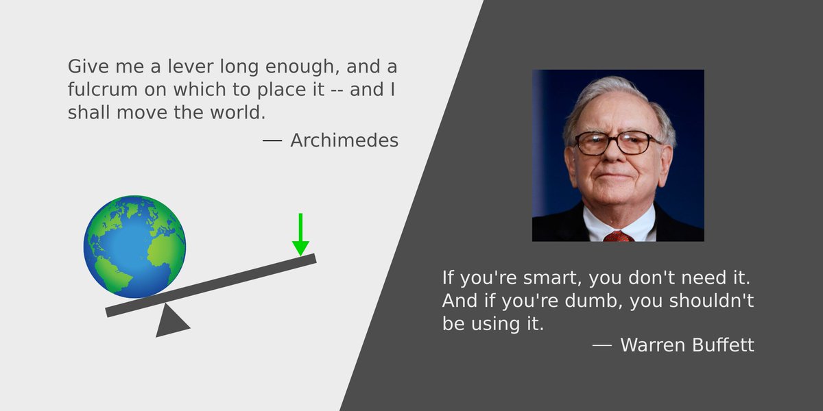 1/Get a cup of coffee.In this thread, I'll walk you through the basics of leverage -- in our personal lives and in the companies we invest in.