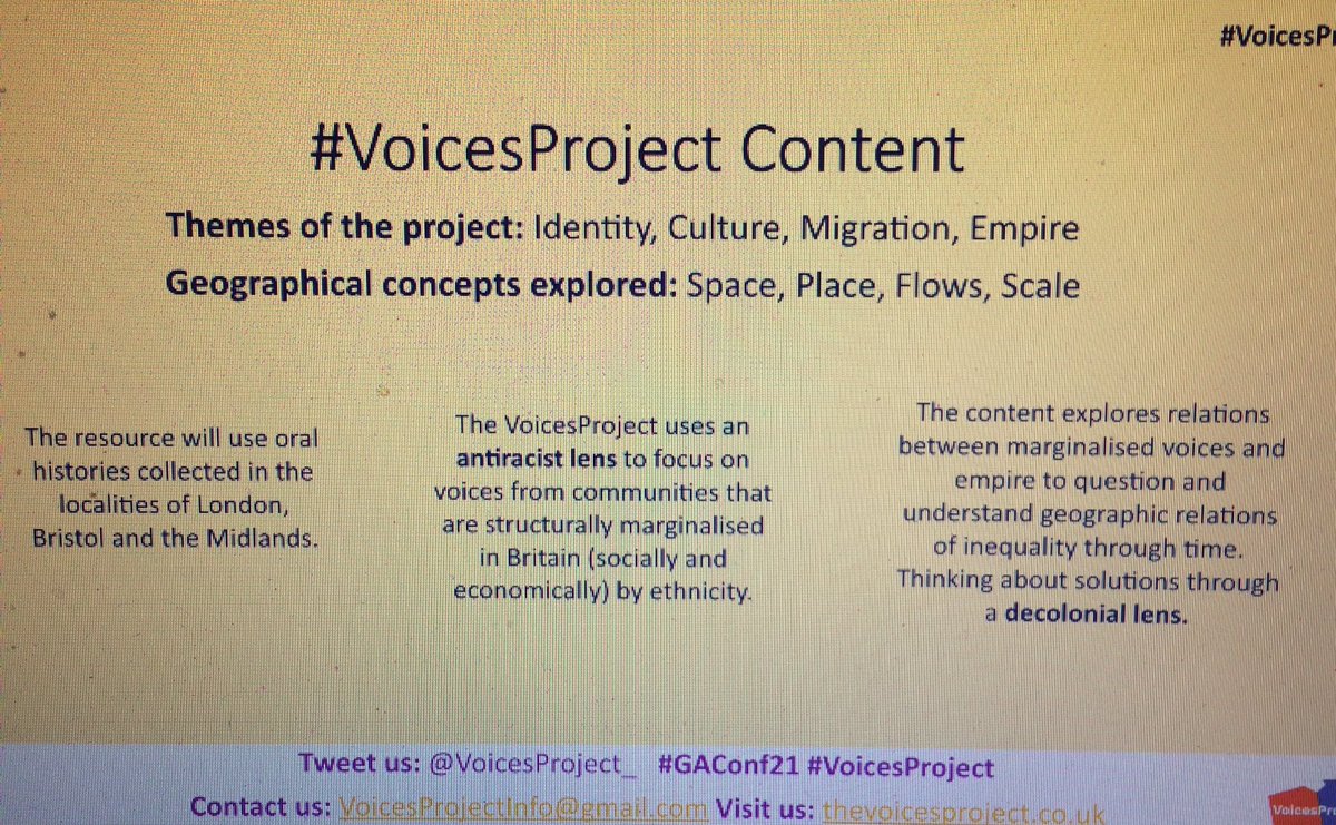 The  @VoicesProject_ will explore identity, culture, migration and empire through the concepts of space, place, flows and scale using anti-racist and decolonial lenses