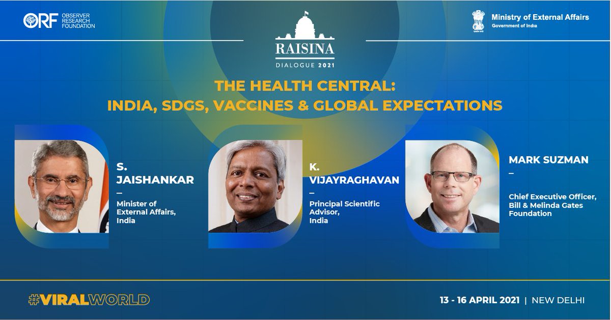 India finds itself increasingly at the center of the post-pandemic global debate on health, development and technology solutions.  #TellRaisina Pose your questions and ideas on this thread; best ones will win memorabilia from  #Raisina2021Register   https://orfonline.org/raisina-dialogue/