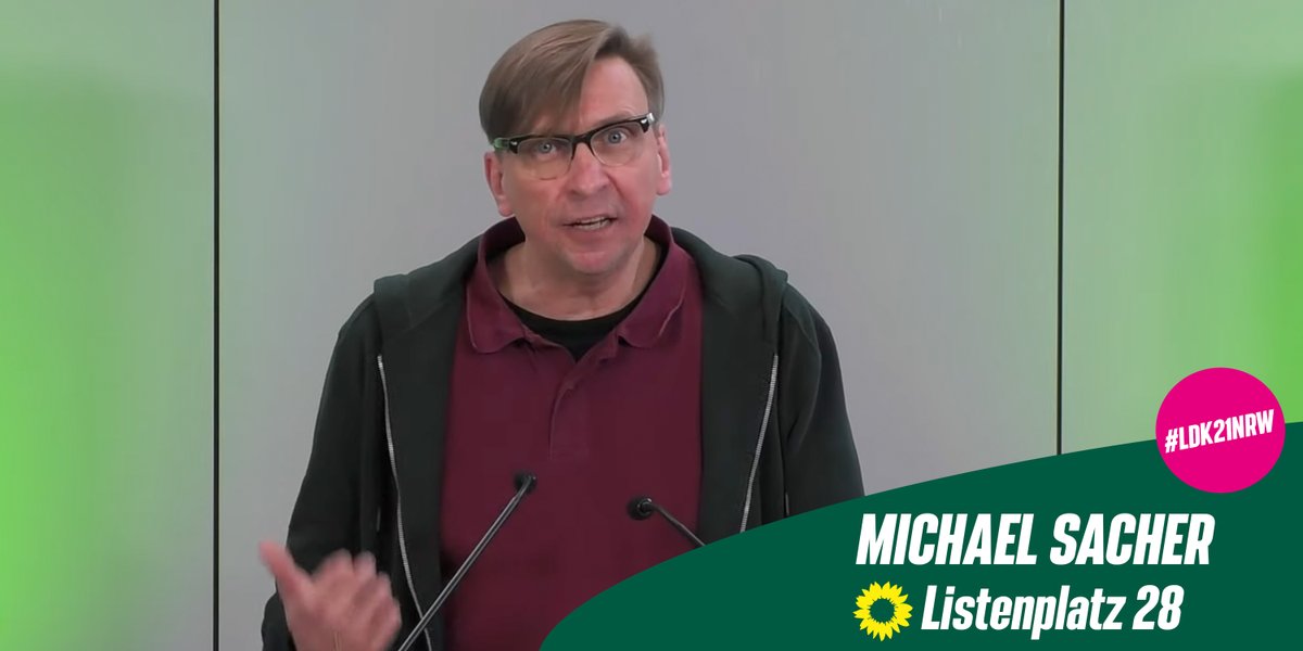 gruenenrw's tweet photo. 🎉 Wir gratulieren @MchlSacher zur Wahl auf Platz 28 unserer Liste zur Bundestagswahl. 
 
#ldk21nrw #btw21 #nrw https://t.co/tiJOb3dqZ2