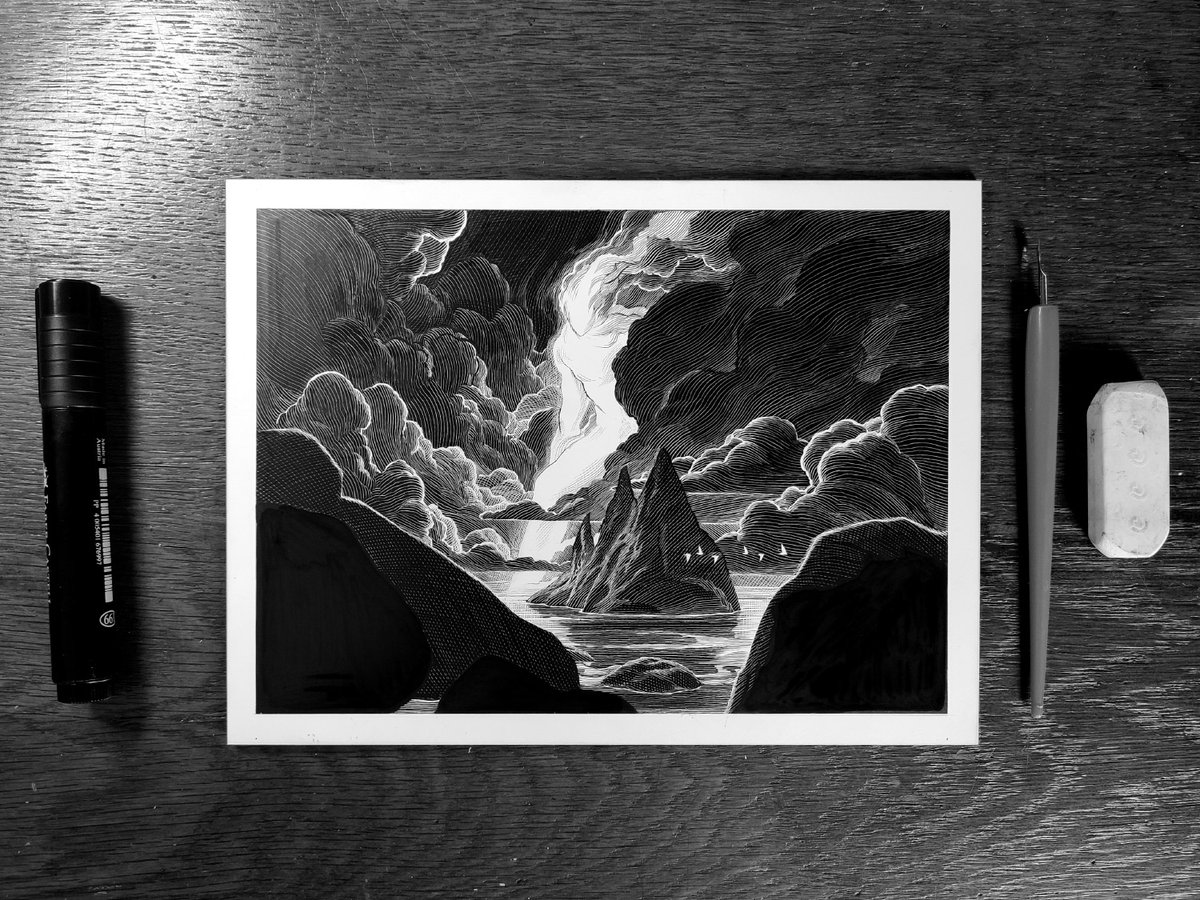 I have these two originals for sale!
they depict two of the guardians of Iceland, Bergrisi the giant and Gammur the eagle 

images are 16x22cm on a 18x24cm claybord
price is €1000 (shipping included)

if you are interested, you can email me: contact [at] https://t.co/XQcNxweoOu 