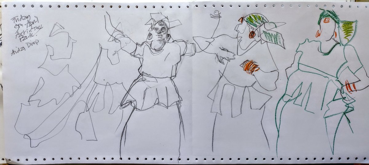 vanexeter's tweet image. Drawing Aida Diop (m.facebook.com/aidance.london…) dancing last night with @artintheparktwt Great dancing, music, costume and atmosphere. #drawing with water soluble #pastel and #charcoal