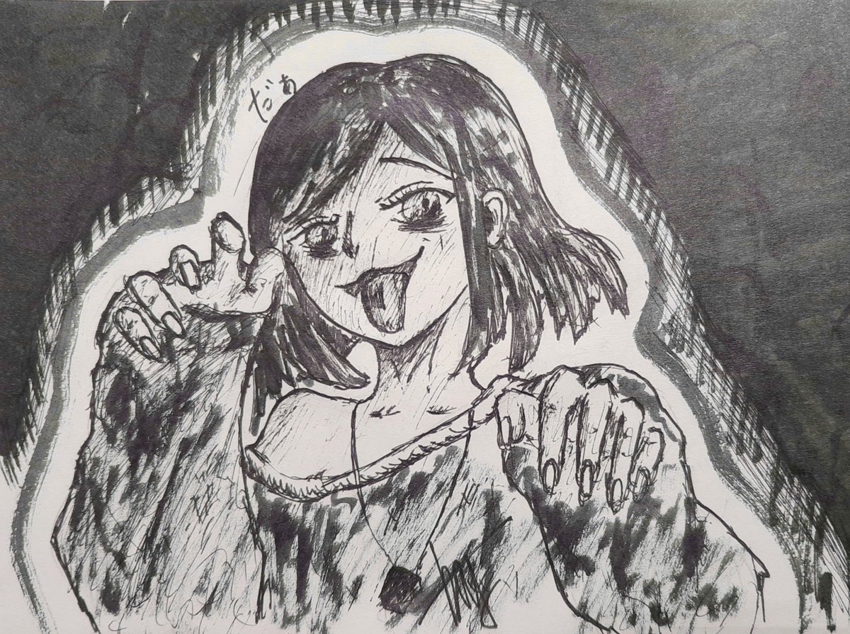 Beyまっくす だぁ ボールペンで塗るのが面倒臭いなら 筆ペンとマッキーでいいじゃないか イラスト お絵描き好きさんと繋がりたい 女の子 かわいい イラスト好きな人と繋がりたい 少しでもいいなと思ったらrt